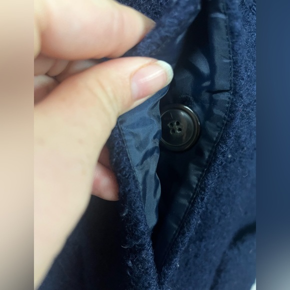 J. Crew Women’s Boucle Wool Blend Navy Hidden Placket Pea Coat- Size 2‎ - Picture 5 of 7